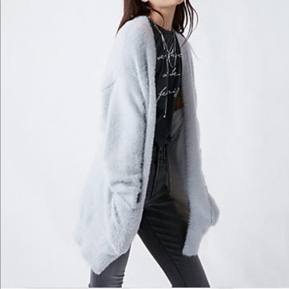 Express | EUC Soft Fuzzy Open Cardigan Sweater